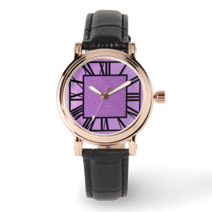Art Deco Pattern, lavender metallic Watch