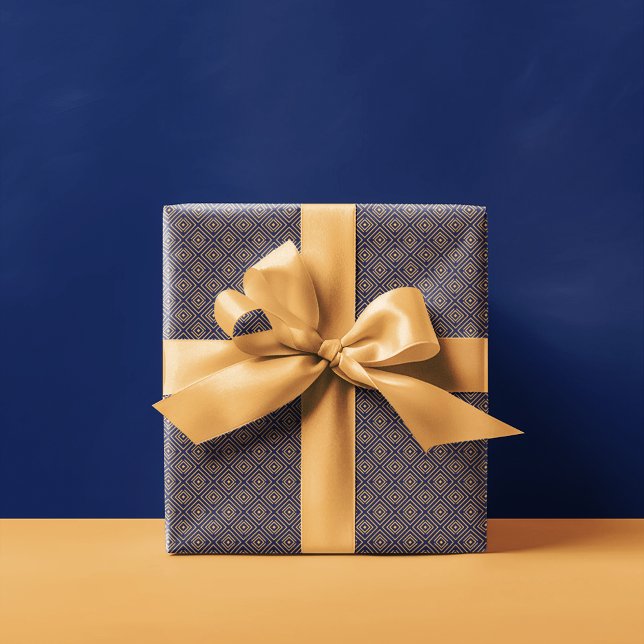 Art Deco Pattern | Navy Blue Gold Wrapping Paper (Creator Uploaded)