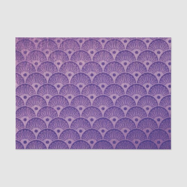 Art deco pattern,Purple fan pattern, belle époque, Tissue Paper (Front)