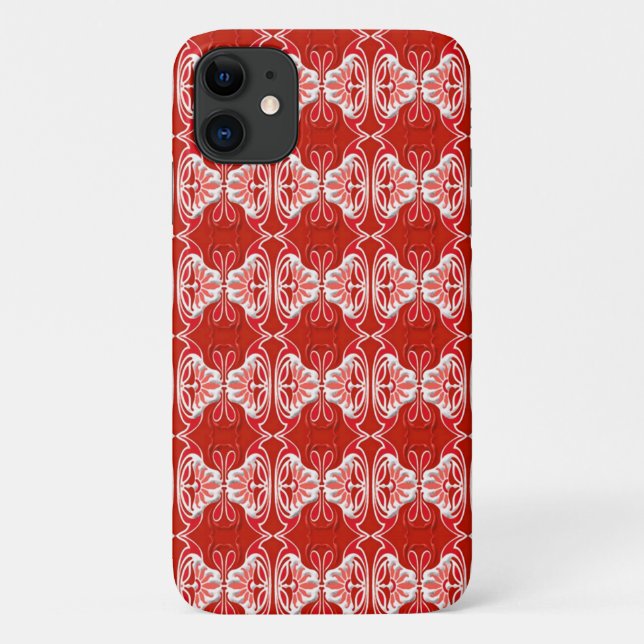 Art Deco pattern - red and white Case-Mate iPhone Case (Back)