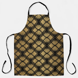Art Deco Pattern. Seamless black and gold backgrou Apron
