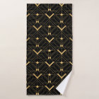 Art Deco Pattern. Seamless black and gold backgrou