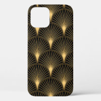 Art Deco Pattern. Seamless black and gold backgrou