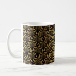Art Deco Pattern. Seamless black and gold backgrou Coffee Mug