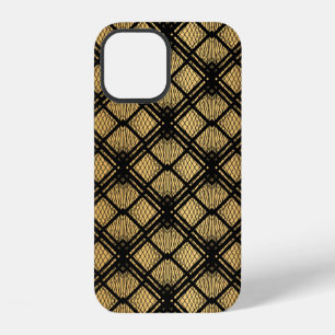 Art Deco Pattern. Seamless black and gold backgrou iPhone 12 Case