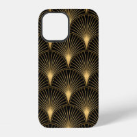 Art Deco Pattern. Seamless black and gold backgrou
