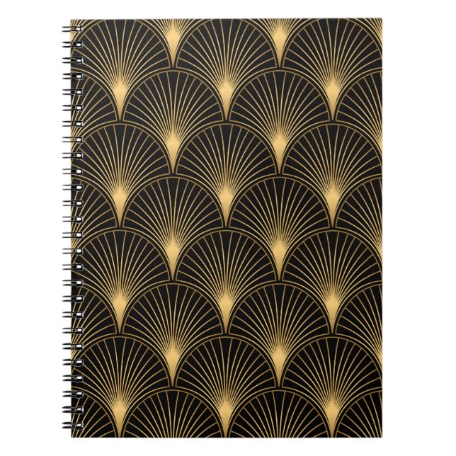 Art Deco Pattern. Seamless black and gold backgrou Notebook (Front)