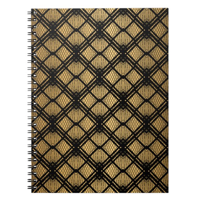 Art Deco Pattern. Seamless black and gold backgrou Notebook (Front)