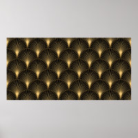 Art Deco Pattern. Seamless black and gold backgrou