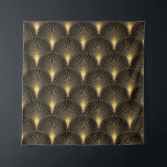 Art Deco Pattern. Seamless black and gold backgrou Tapestry<br><div class="desc">Art Deco Pattern. Seamless black and gold background. Metallic shells or scales lace ornament. Minimalistic geometric design. Vintage lines. 1920-30s motifs. Luxury vintage illustration</div>