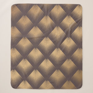 Art Deco Pattern. Seamless golden background. Mini Sherpa Blanket