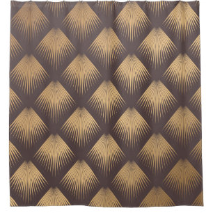 Art Deco Pattern. Seamless golden background. Mini Shower Curtain