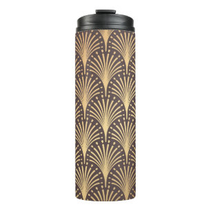 Art Deco Pattern. Seamless golden background. Mini Thermal Tumbler