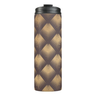 Art Deco Pattern. Seamless golden background. Mini Thermal Tumbler