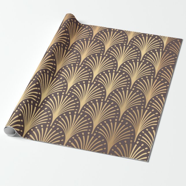 Art Deco Pattern. Seamless golden background. Mini Wrapping Paper (Unrolled)