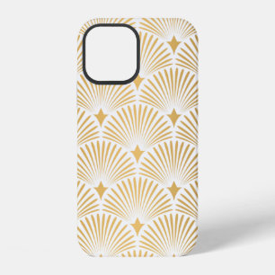 Art Deco Pattern. Seamless white and gold backgrou iPhone 12 Case