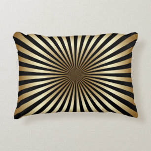 Art deco,pattern,stripes,gold,black,vintage,chic, decorative cushion