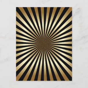 Art deco,pattern,stripes,gold,black,vintage,chic, postcard