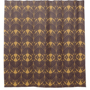 Art Deco pattern with fan-shaped motifs  Shower Curtain