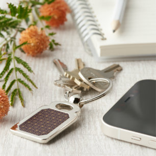 Art Deco pattern with geometric diamond shapes Key Ring