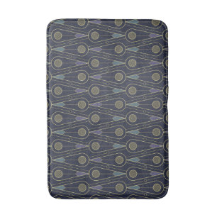 Art Deco pattern with geometric shapes in gold Bath Mat