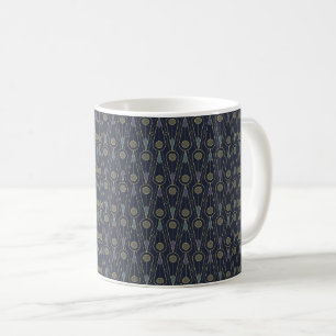 Art Deco pattern with geometric shapes in gold Coffee Mug