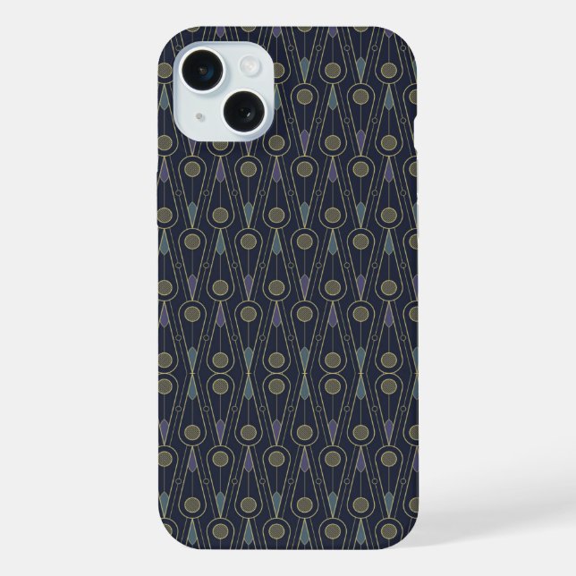 Art Deco pattern with geometric shapes in gold iPhone Case (Back)
