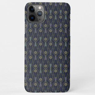 Art Deco pattern with geometric shapes in gold iPhone 11Pro Max Case