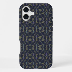 Art Deco pattern with geometric shapes in gold iPhone 16 Plus Case