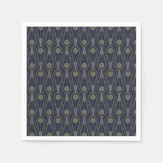 Art Deco pattern with geometric shapes in gold Napkin (Front)