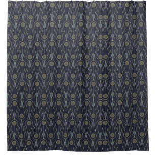 Art Deco pattern with geometric shapes in gold Shower Curtain
