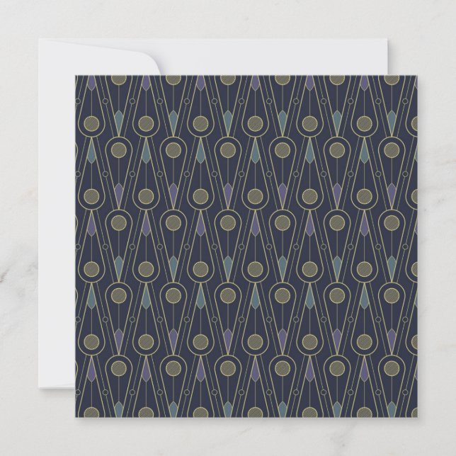 Art Deco pattern with geometric shapes in gold Thank You Card (Front)