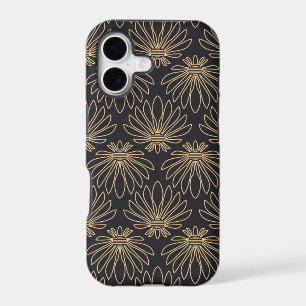 Art Deco pattern with gold floral motifs 