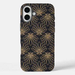 Art Deco pattern with gold floral motifs  iPhone 16 Plus Case