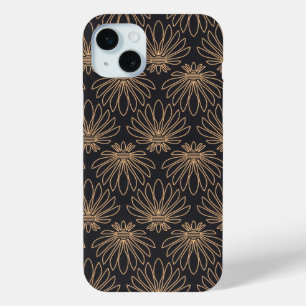 Art Deco pattern with gold floral motifs  iPhone 15 Mini Case
