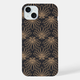 Art Deco pattern with gold floral motifs iPhone 15 Plus Case