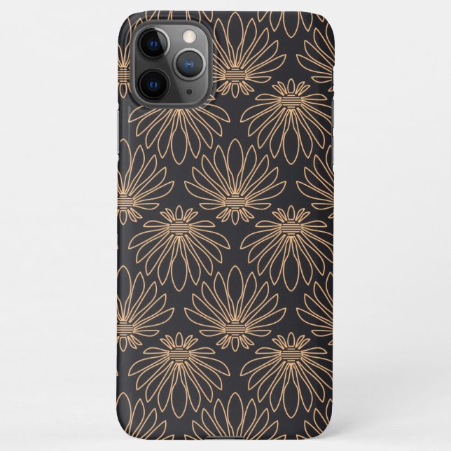 Art Deco pattern with gold floral motifs  iPhone Case (Back)