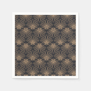 Art Deco pattern with gold floral motifs  Napkin