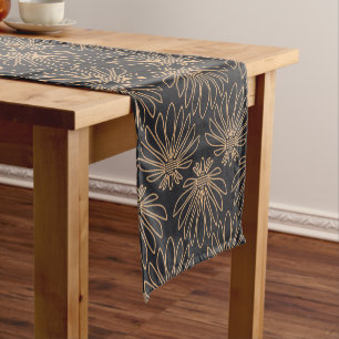 Art Deco pattern with gold floral motifs Short Table Runner
