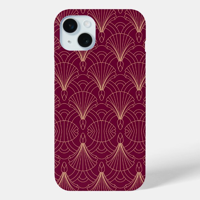 Art Deco pattern with gold geometric fan motifs  Case-Mate iPhone Case (Back)
