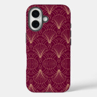 Art Deco pattern with gold geometric fan motifs 