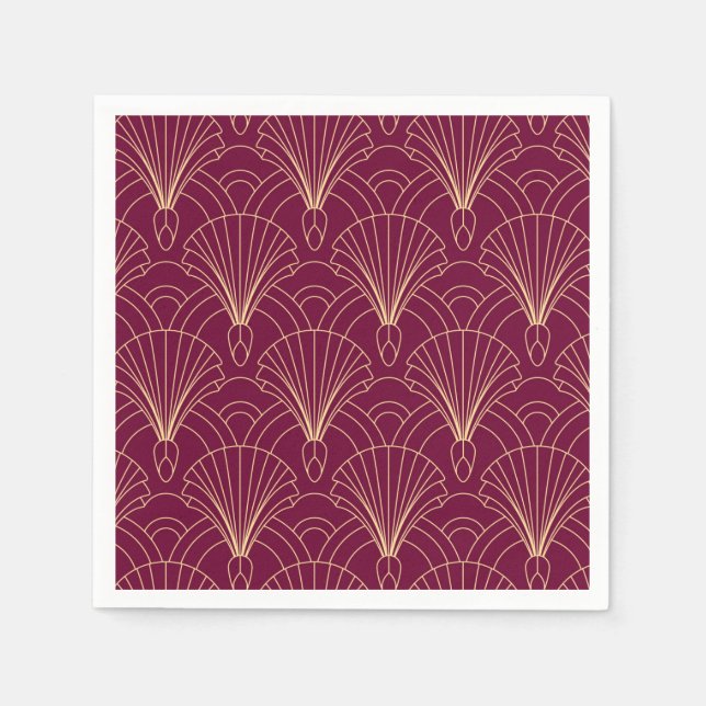 Art Deco pattern with gold geometric fan motifs  Napkin (Front)
