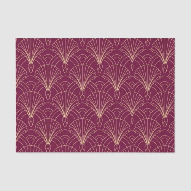 Art Deco pattern with gold geometric fan motifs  Tissue Paper (Front)
