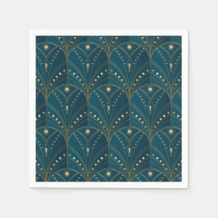Art Deco pattern with gold geometric shapes Napkin