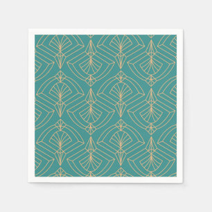 Art Deco pattern with gold geometric shapes Napkin