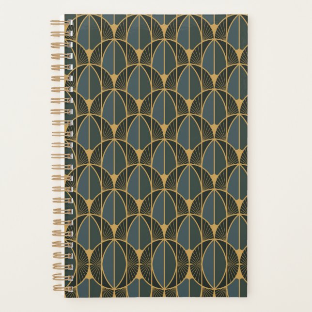 Art Deco pattern with gold geometric shapes Planne Planner (Front)
