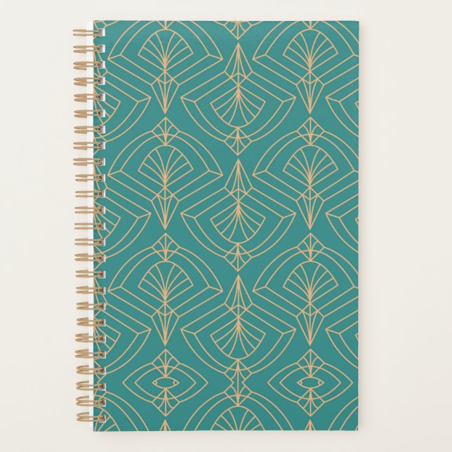 Art Deco pattern with gold geometric shapes  Planner (Front)