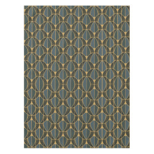 Art Deco pattern with gold geometric shapes Tablec Tablecloth