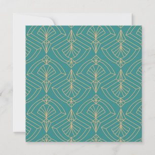 Art Deco pattern with gold geometric shapes  Thank You Card