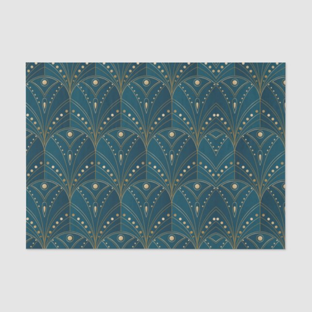 Art Deco pattern with gold geometric shapes Tissue Paper (Front)